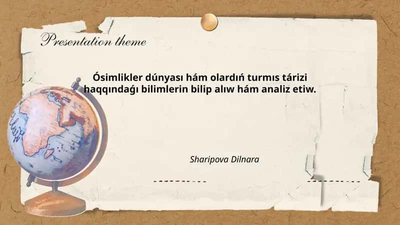 Ósimlikler turlari 1