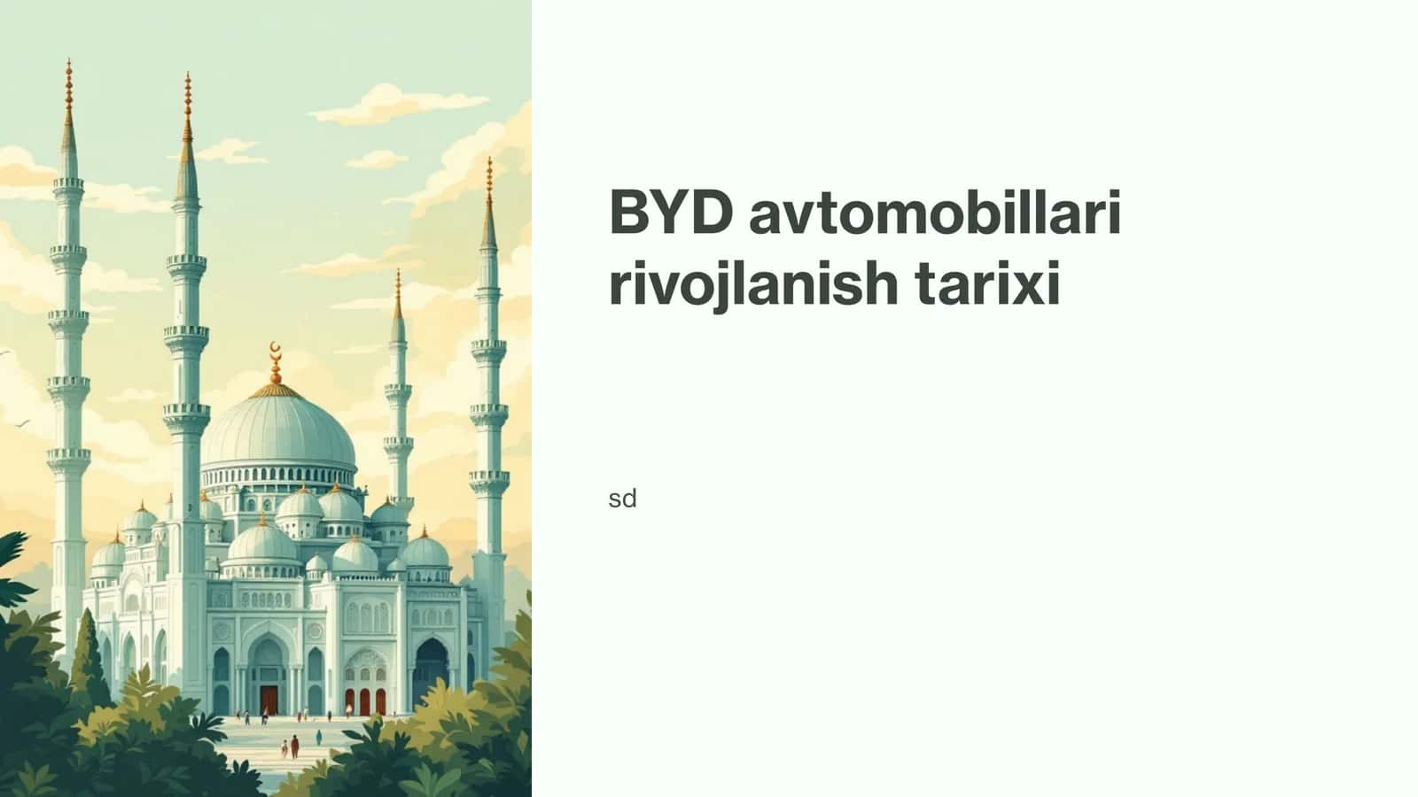 BYD avtomobillari rivojlanish tarixi 1
