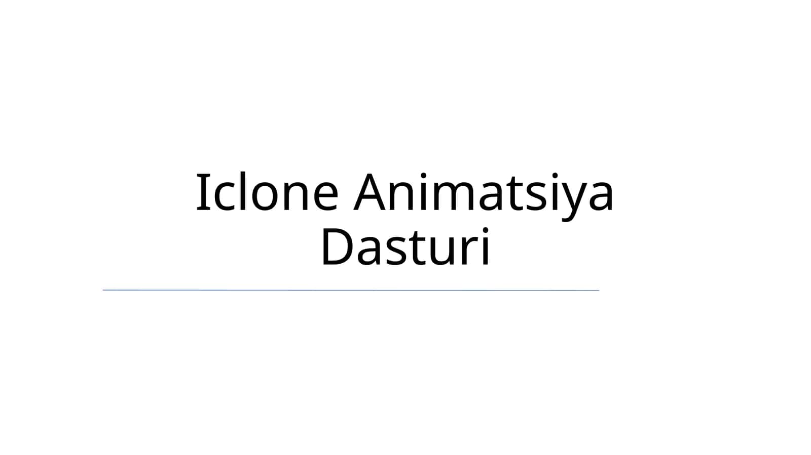 Iclone Animatsiya Dasturi 1