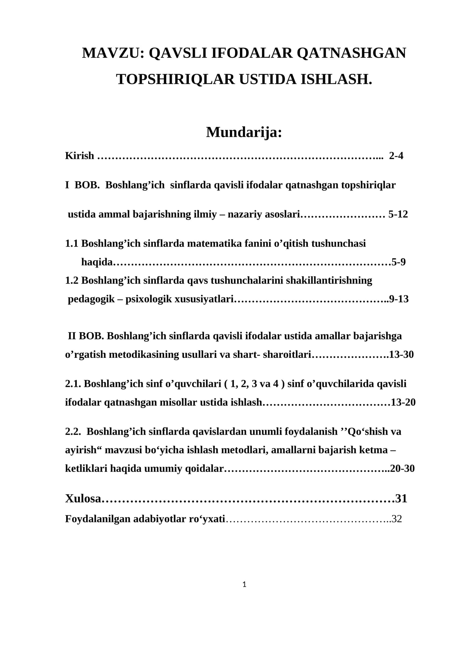 QAVSLI IFODALAR QATNASHGAN TOPSHIRIQLAR USTIDA ISHLASH 1