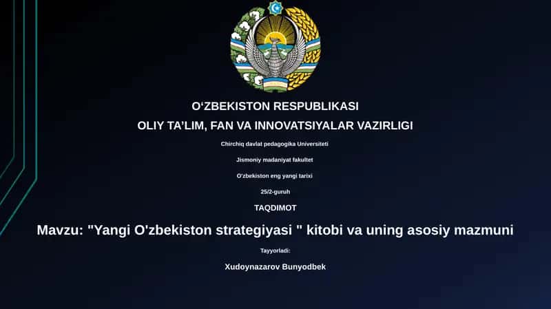 Yangi O'zbekiston strategiyasi 1