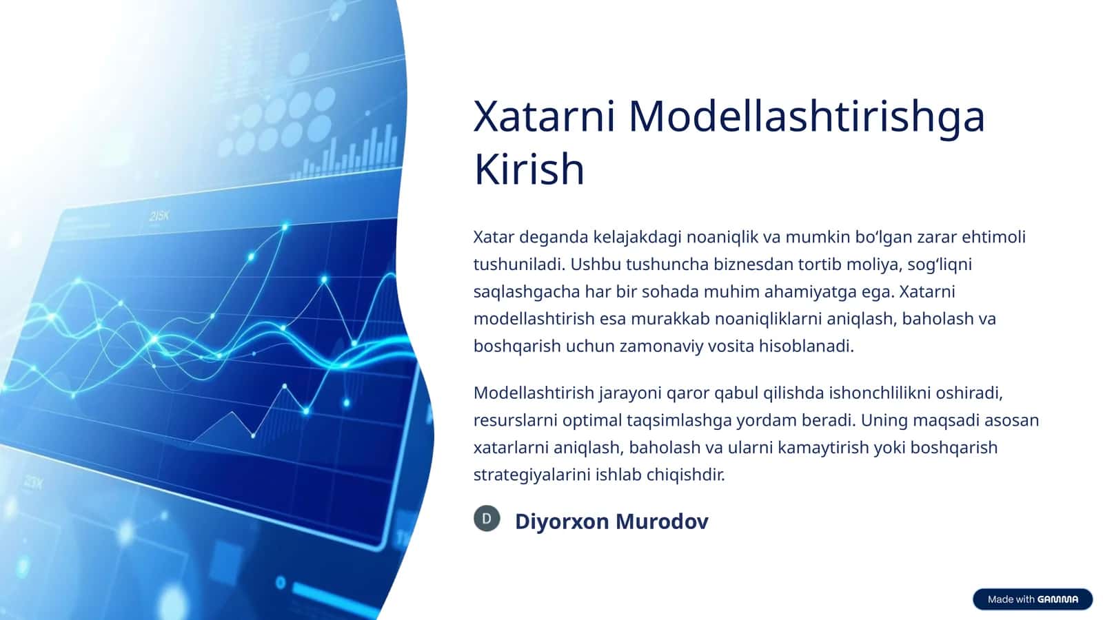 Xatarni Modellashtirishga Kirish 1