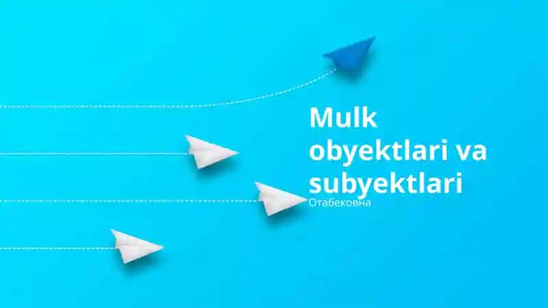 Mulk obyektlari va subyektlari