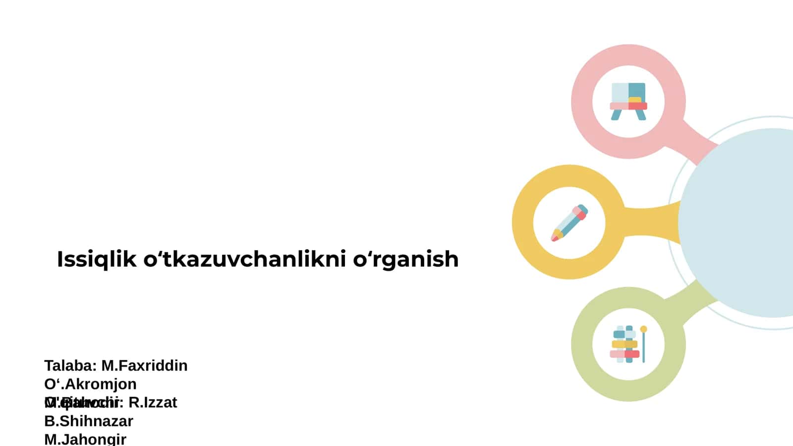Issiqlik oʻtkazuvchanlikni oʻrganish 1