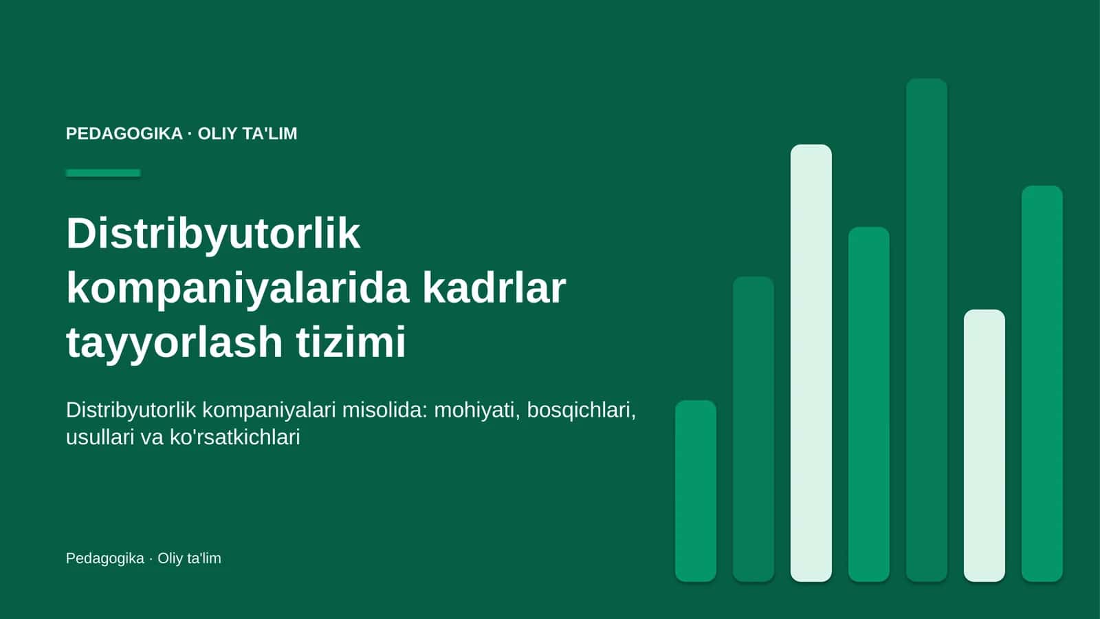 Distribyutorlik kompaniyalarida kadrlar tayyorlash tizimi 1