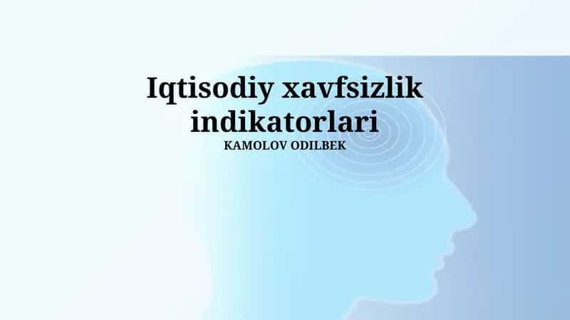 Iqtisodiy xavfsizlik indikatorlari 1