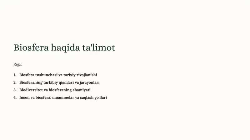 Biosfera haqida ta'limot 1