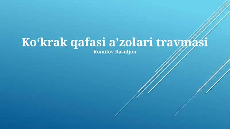 Ko‘krak qafasi a’zolari travmasi 1