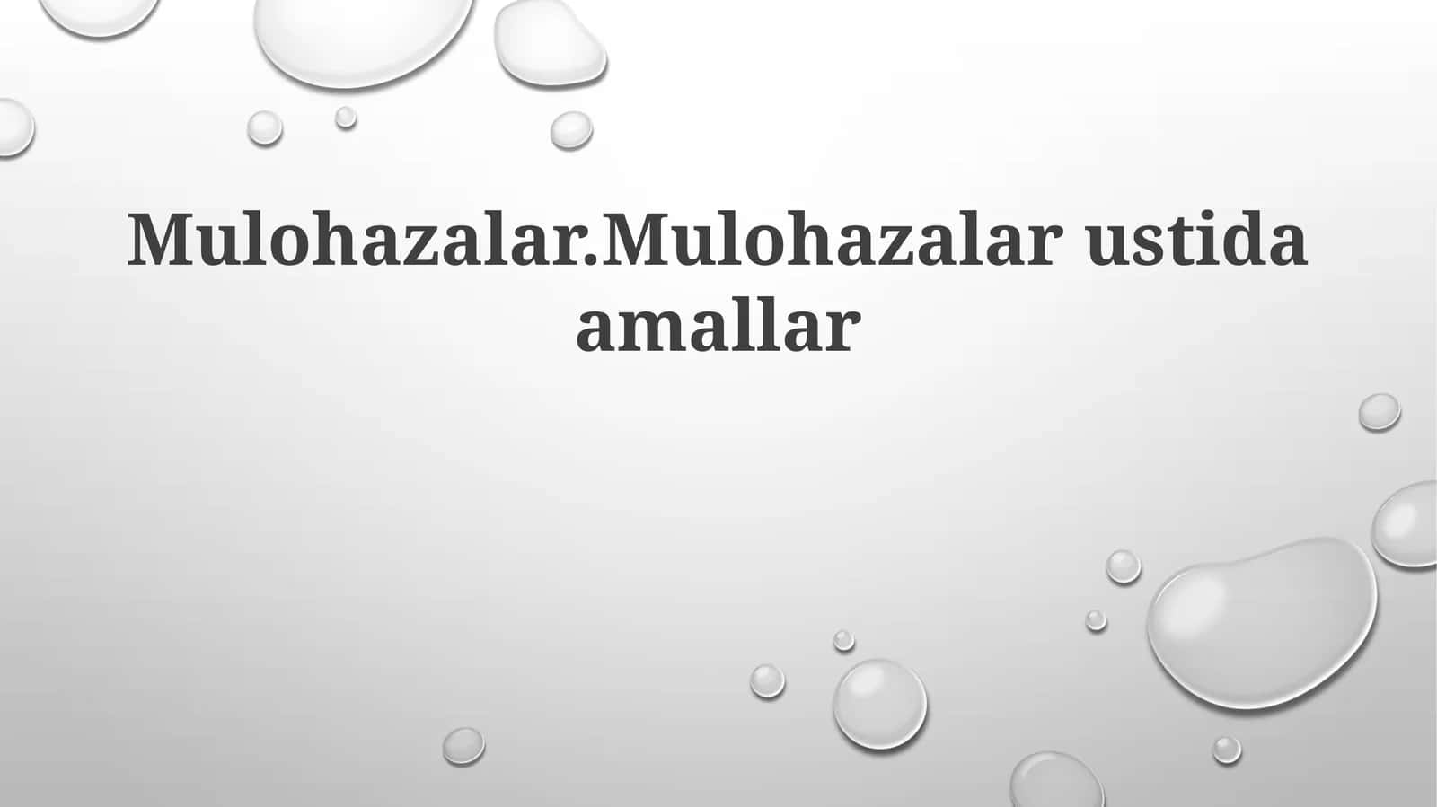 Mantiqiy amallar soddalashtirish 1
