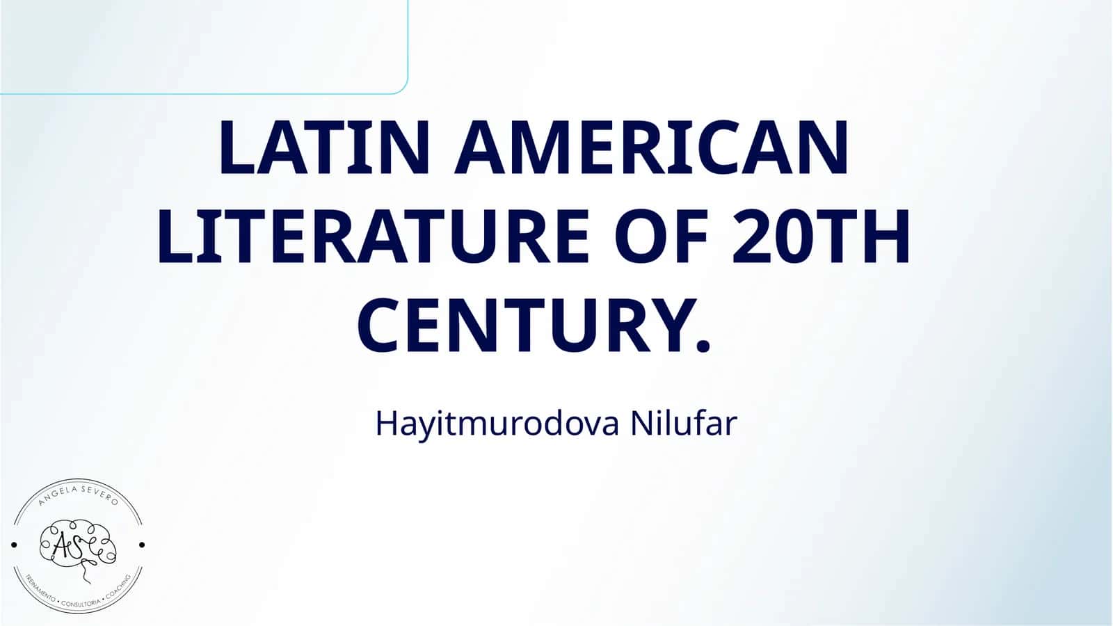 LATIN AMERICAN LITERATURE OF 20TH CENTURY 1