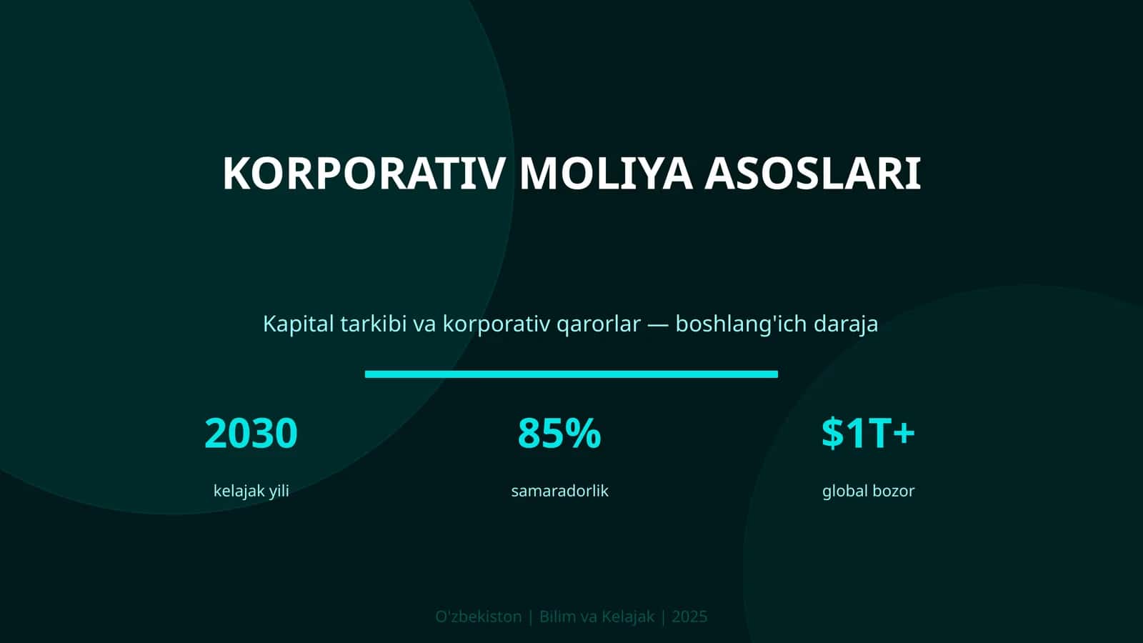 Korporativ moliya asoslari 1