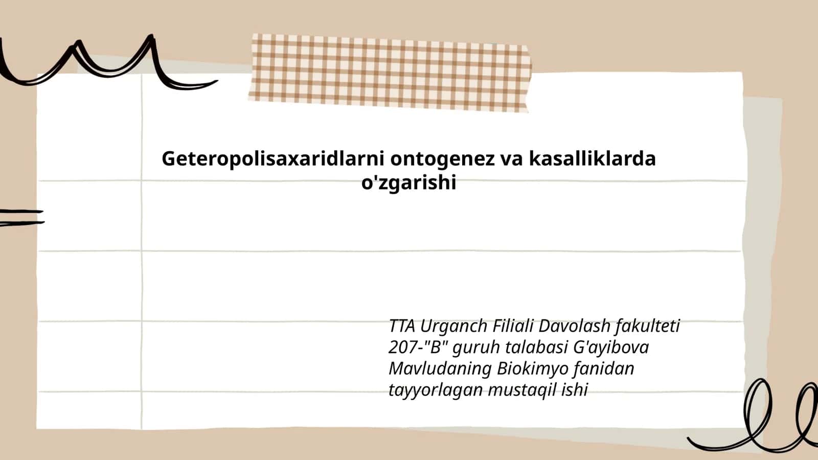 Geteropolisaxaridlarni ontogenez va kasalliklarda o'zgarishi 1