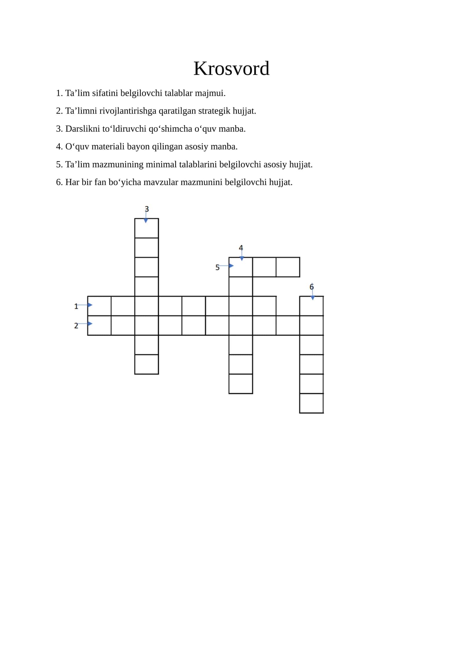 Krosvord 1