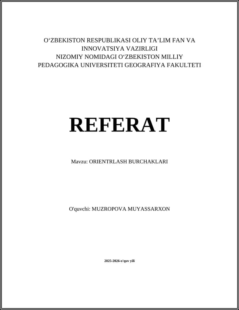 ORIENTRLASH BURCHAKLARI 1