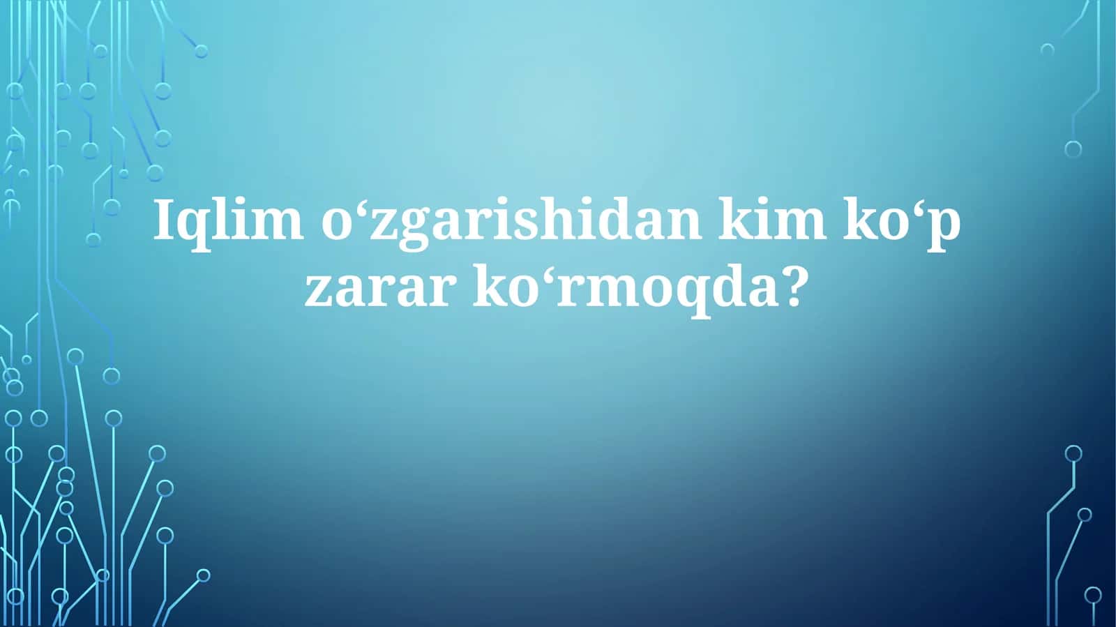Eng zaif guruhlar va iqlim o'zgarishi 1