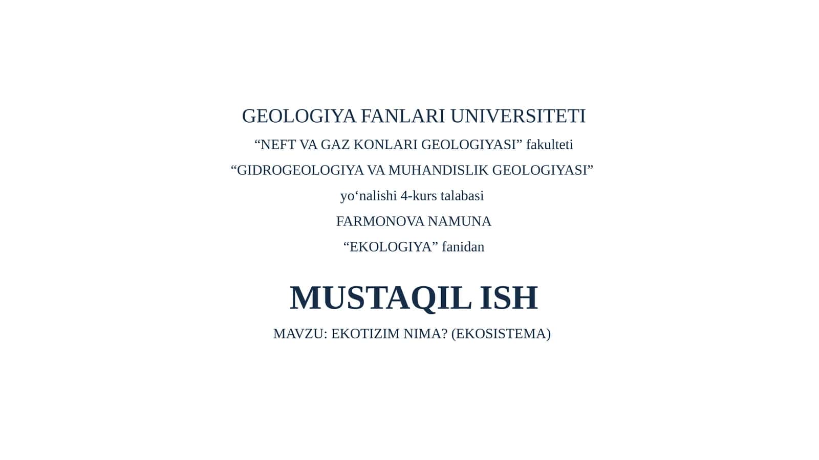 EKOTIZIM NIMA? (EKOSISTEMA) 1