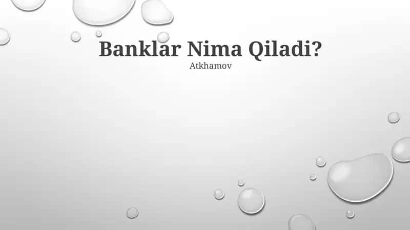Bank ishi: Ta'rif Bank 1