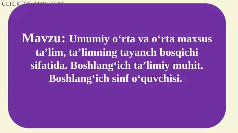 Maktabgacha ta'lim va boshlang'ich ta'lim 1