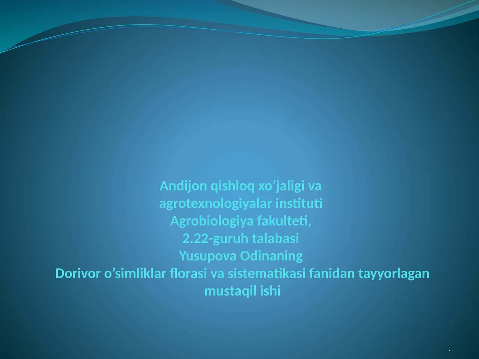 Ranodoshlar oilasi 1