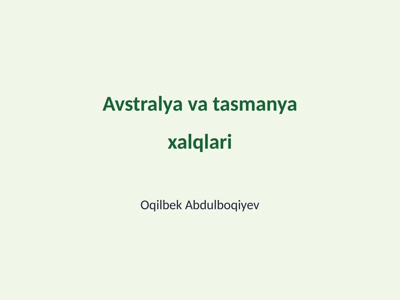 Avstralya va tasmanya xalqlari 1