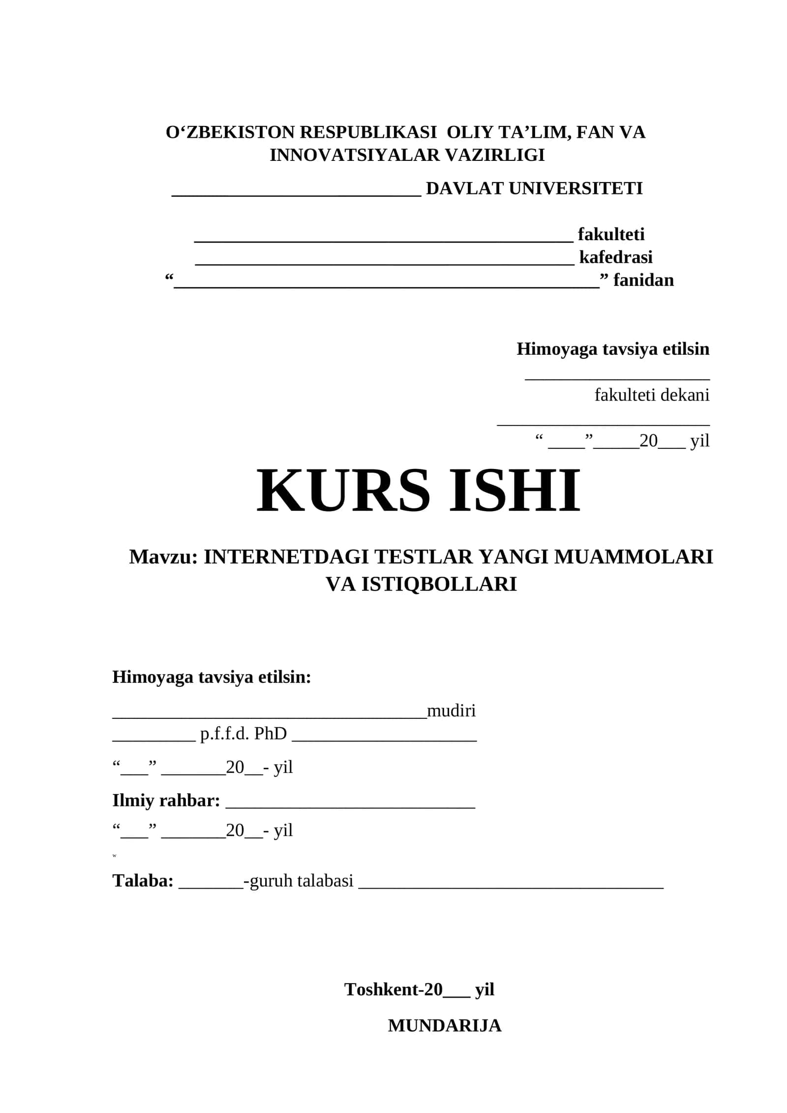 INTERNETDAGI TESTLAR YANGI MUAMMOLARI VA ISTIQBOLLARI 1