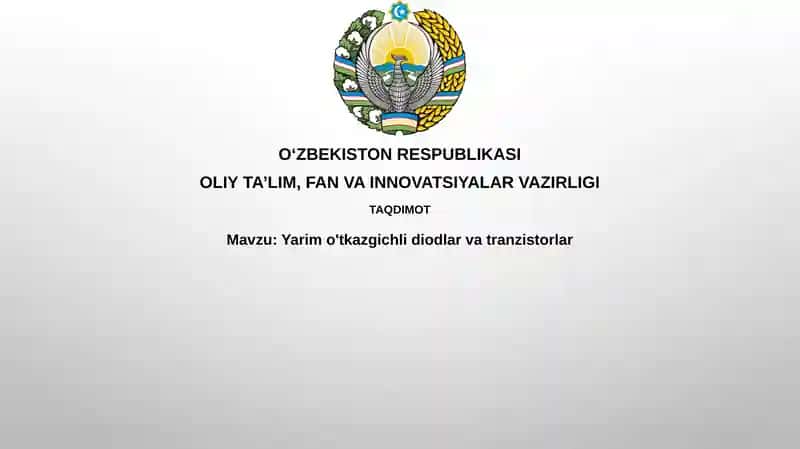 Yarimo'tkazgichlidiodlarvatranzistorlar