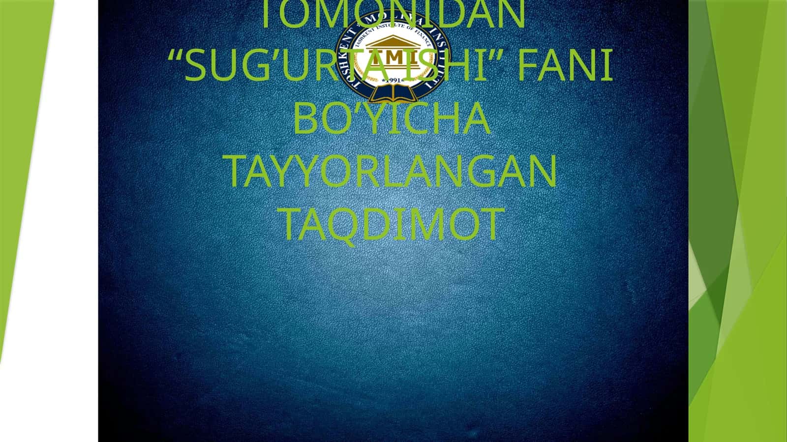SUG’URTA MAXSULOTINI YARATISH VA SOTISH TEXNOLOGIYALARI 1