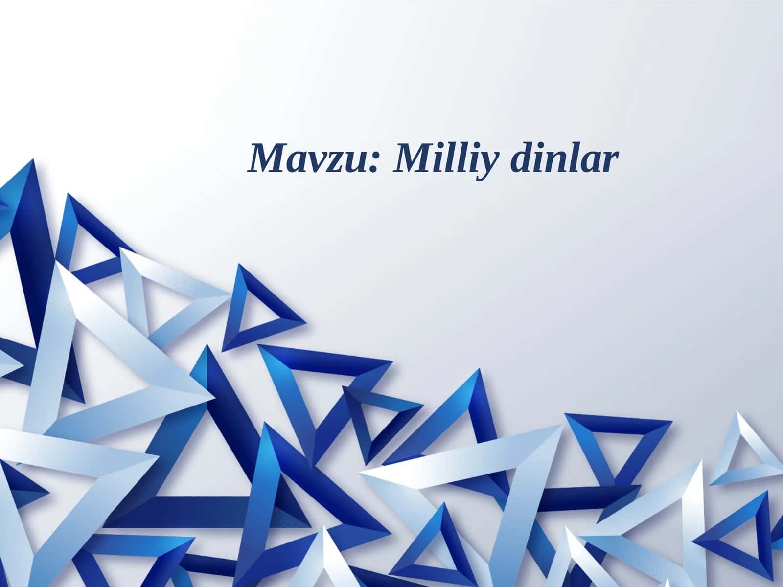 milliy dinlar 1
