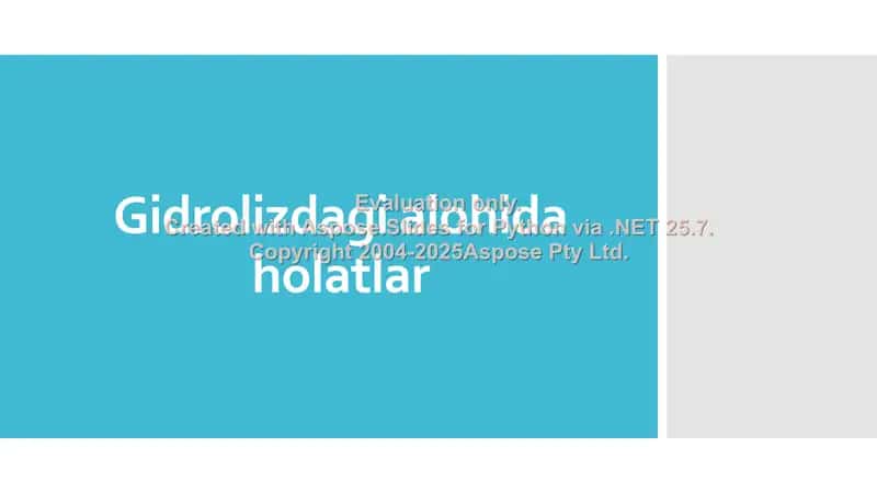 Gidrolizdagi alohida holatlar 1