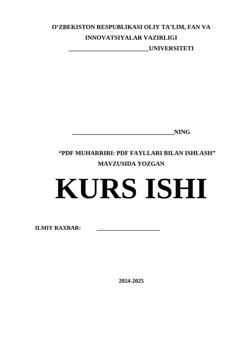 PDF MUHARRIRI: PDF FAYLLARI BILAN ISHLASH 1