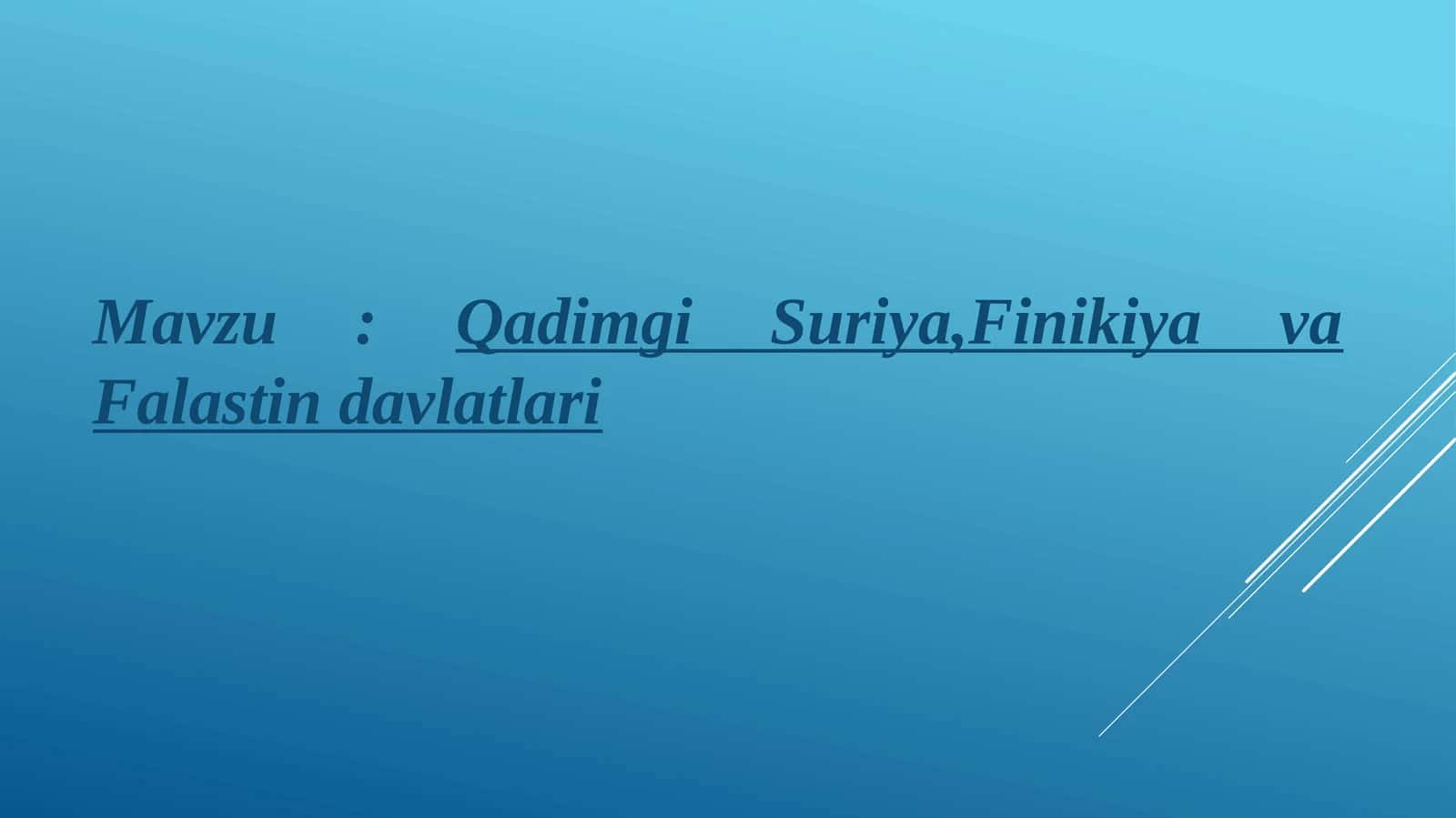 Qadimgi Suriya, Finikiya va Falastin davlatlari 1
