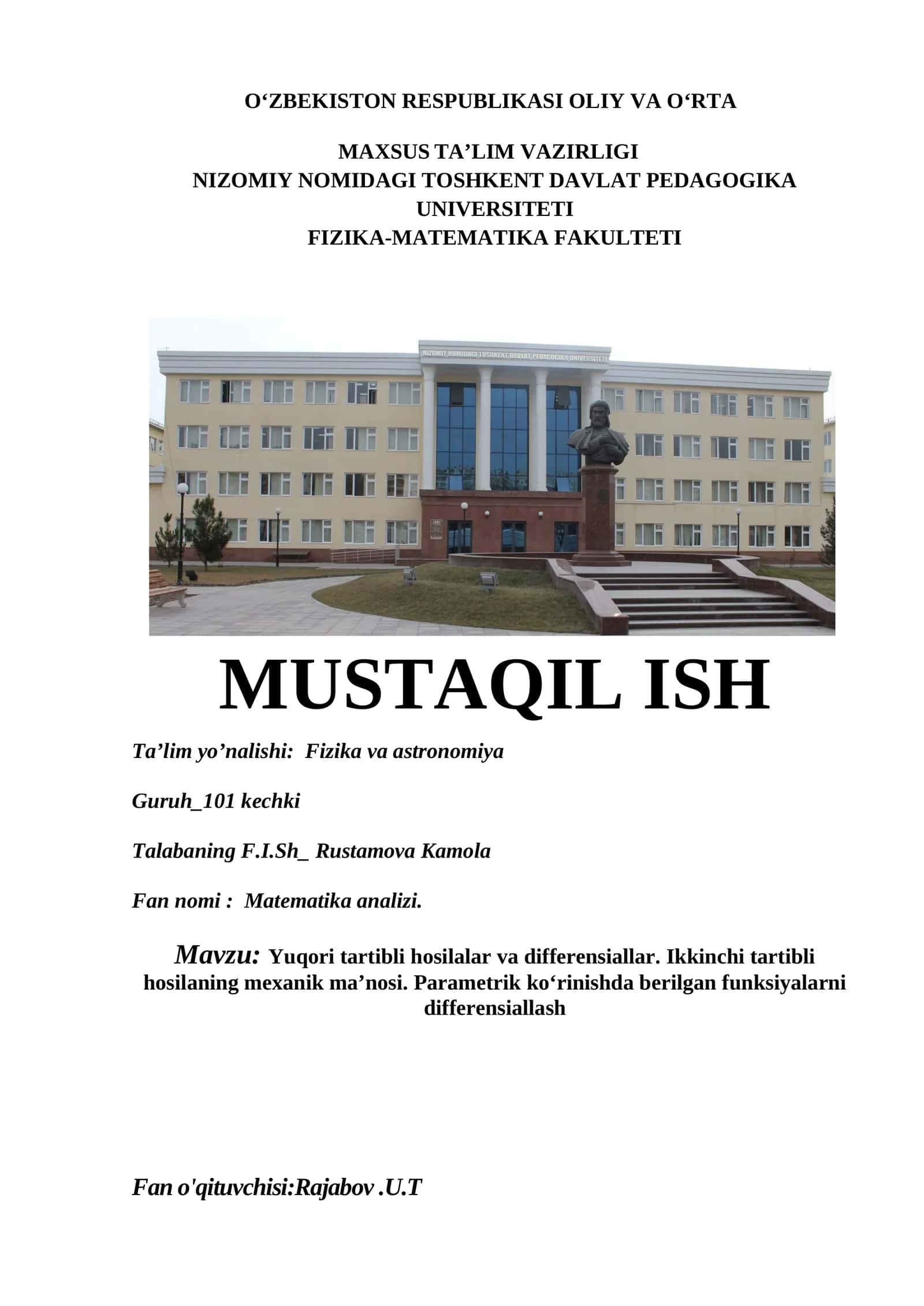 Matematika analizi 1