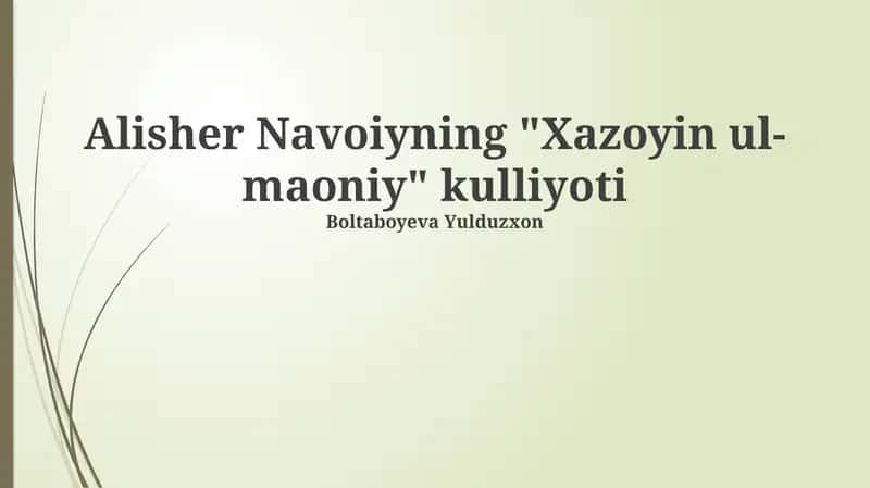 Xazoyin ul-maoniy kulliyoti 1