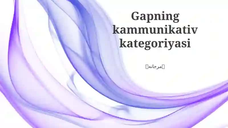 Gapning kammunikativ kategoriyasi