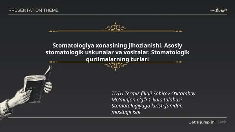 Stomatologiya xonasining jihozlanishi 1