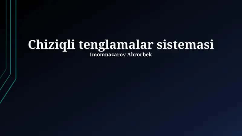 Chiziqli tenglamalar sistemasi 1