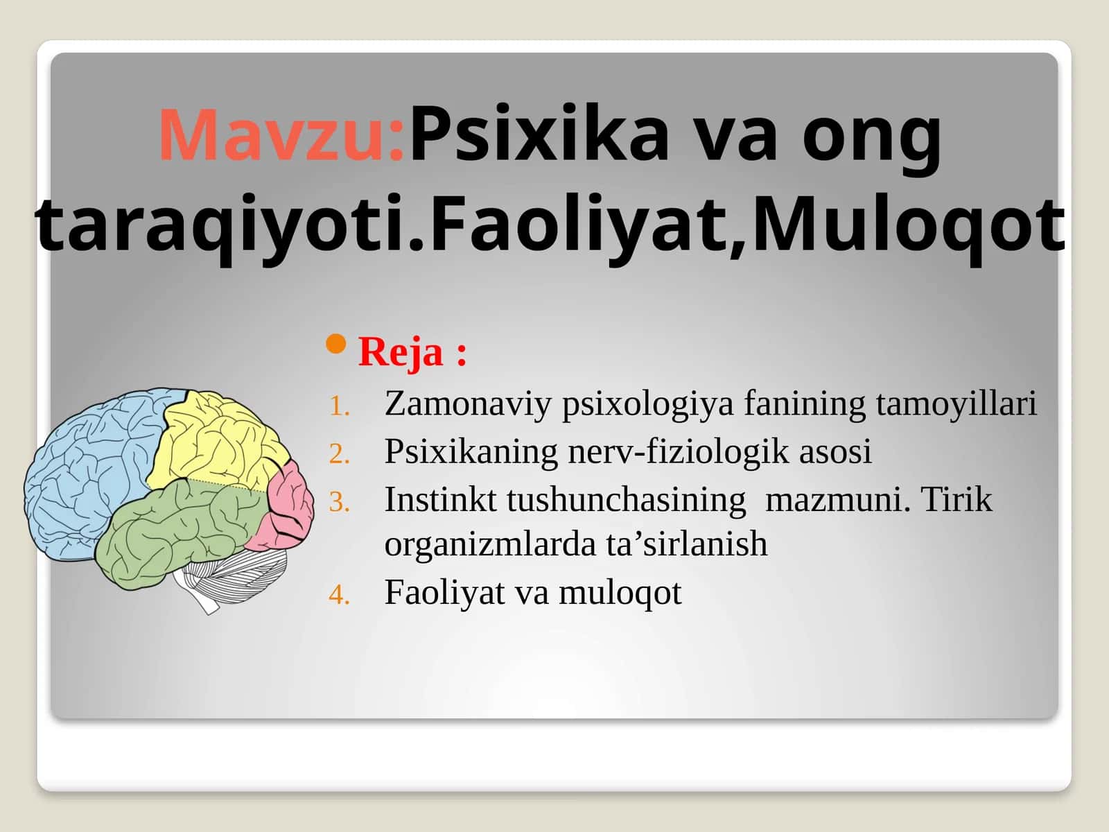 Zamonaviy psixologiya fanining tamoyillari 1