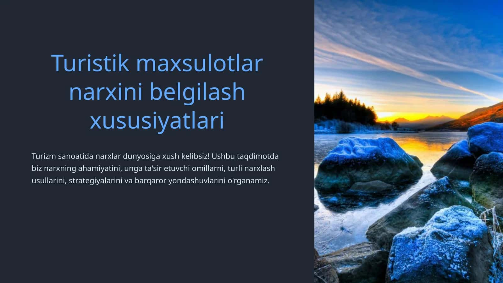 Turistik maxsulotlar narxini belgilash xususiyatlari 1