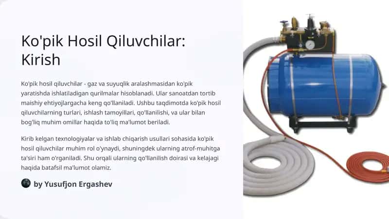 Ko'pik Hosil Qiluvchilar Kirish 1