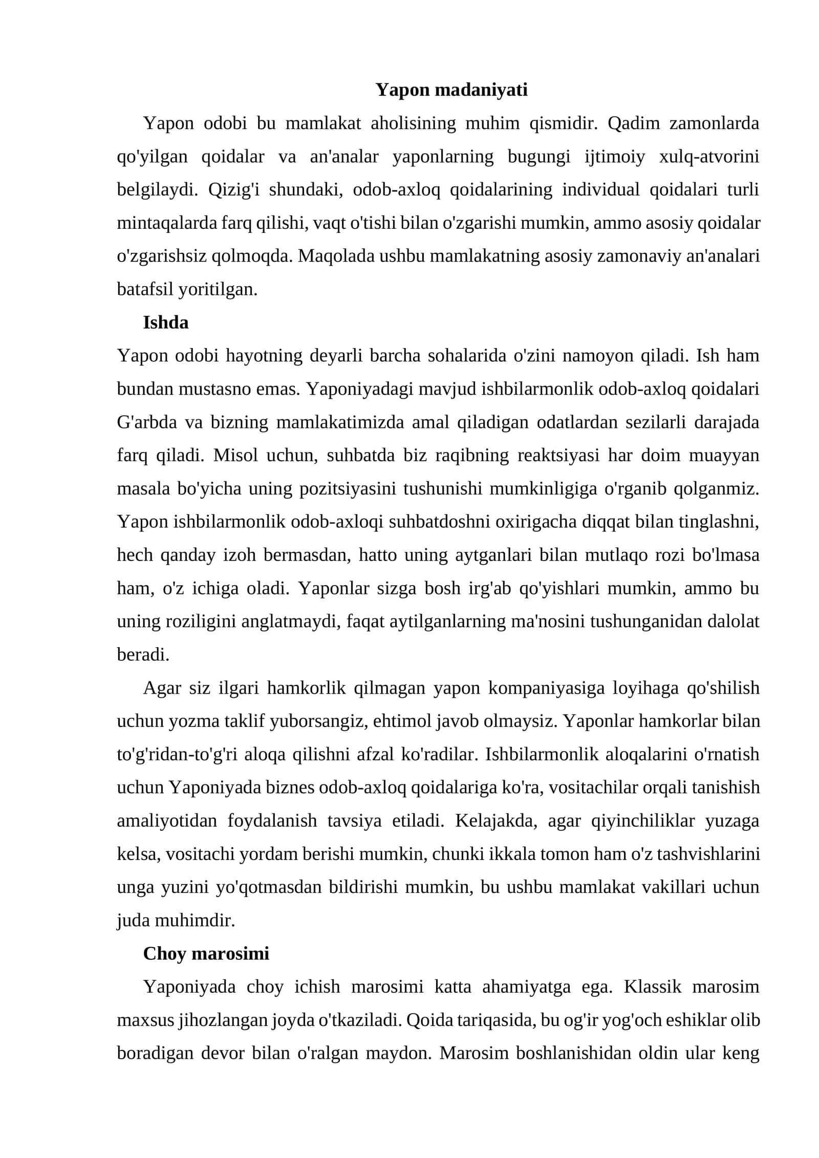 Yapon madaniyati 1