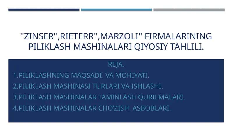 Piliklash mashinalari qiyosiy tahlili 1