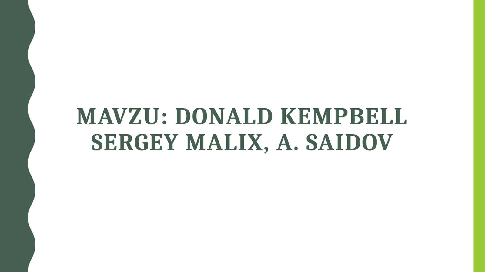Donald Kempbell Sergey Malix, A. Saidov 1