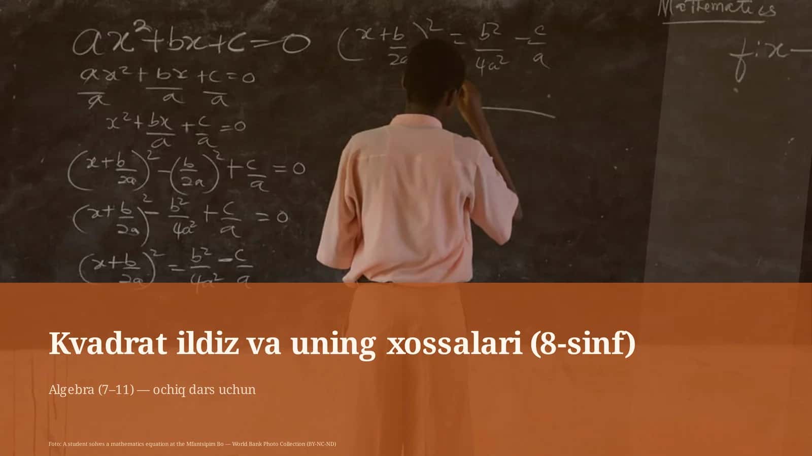 Kvadrat ildiz va uning xossalari (8-sinf) 1