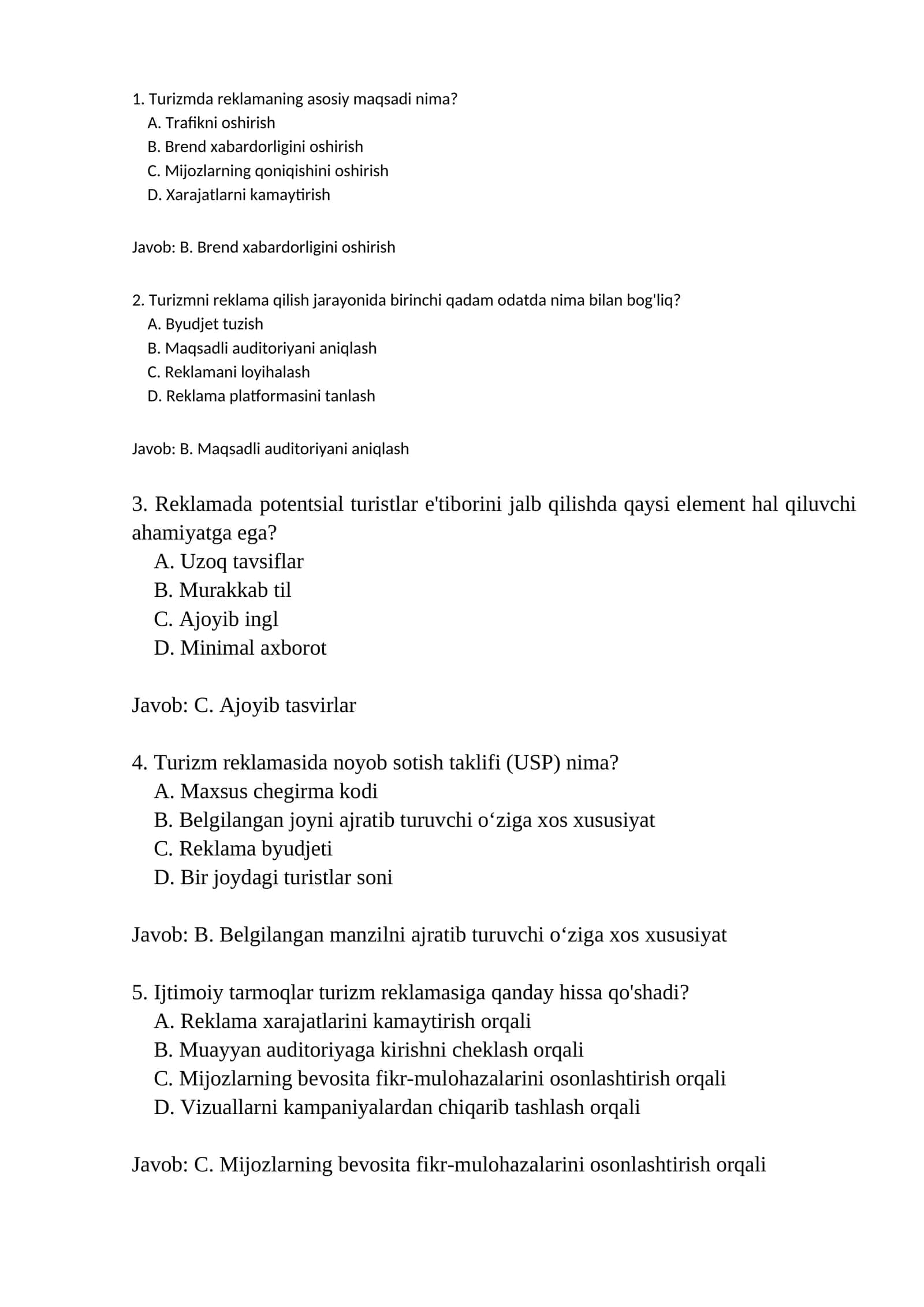 Turizmda reklama 1