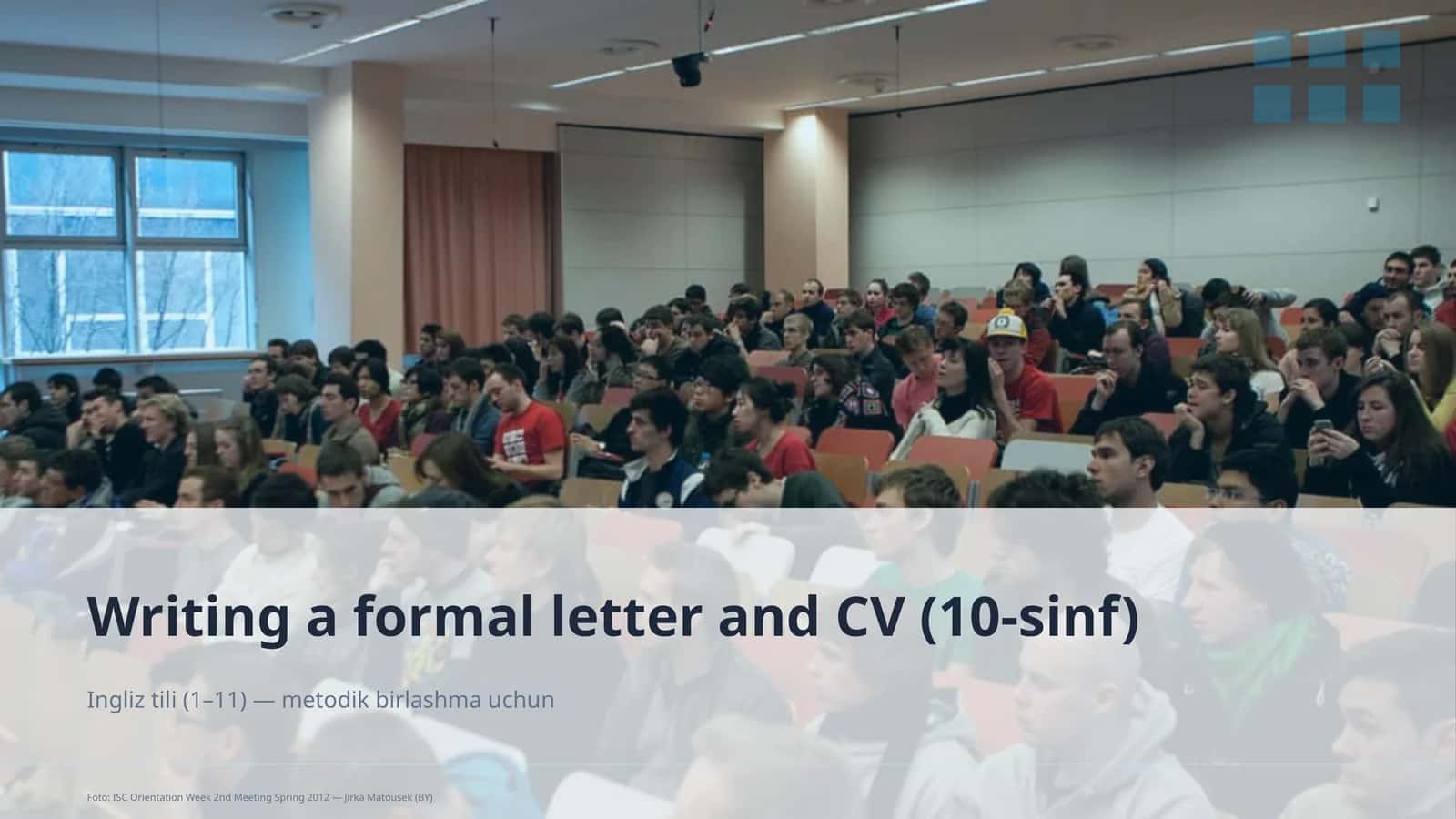 "Writing a formal letter and CV (10-sinf)" 1