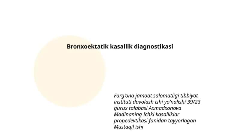 Bronxoektatik kasallik diagnostikasi 1
