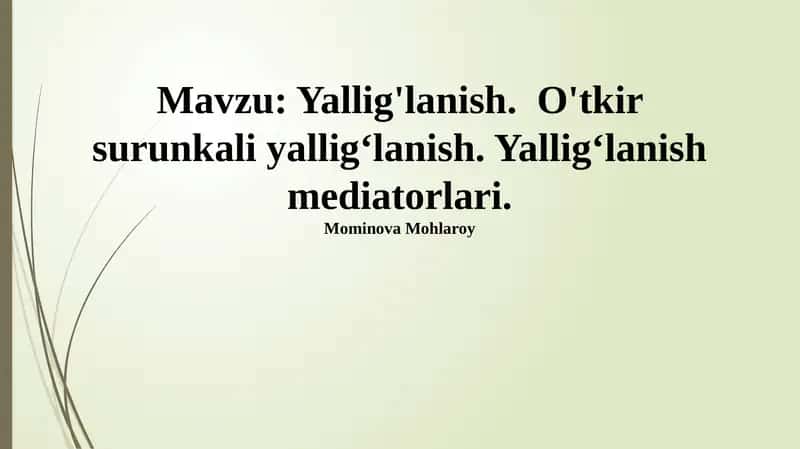 Yallig'lanish 1