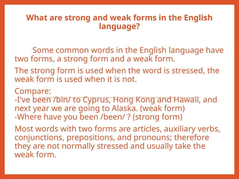 Strong and Weak Forms in English Language 1