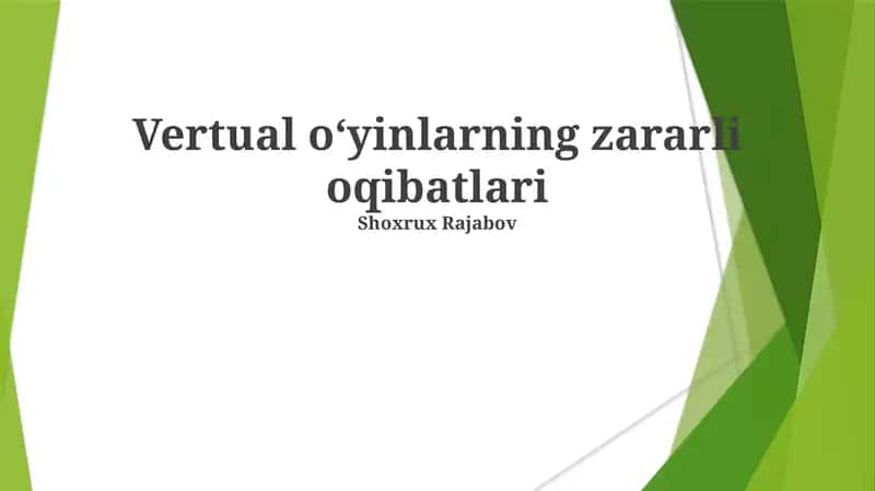 Vertual oʻyinlarning zararli oqibatlari 1
