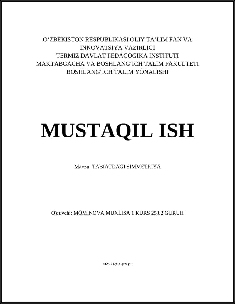 TABIATDAGI SIMMETRIYA 1